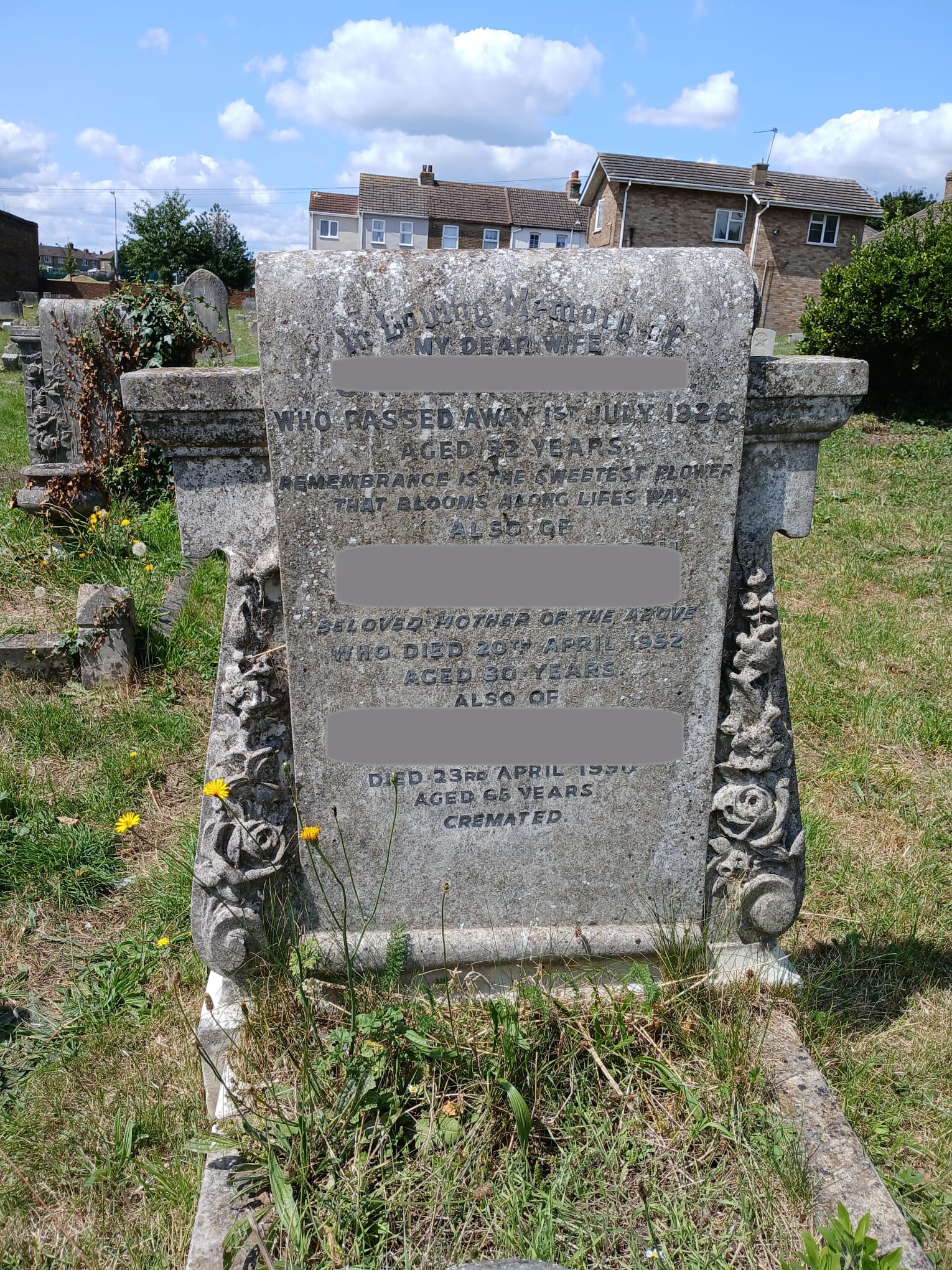 Memorial before cleaning