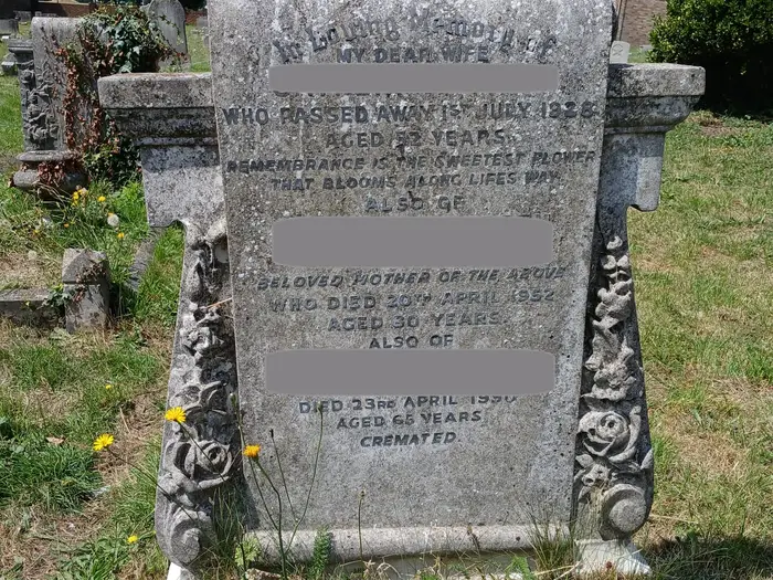 Memorial before cleaning